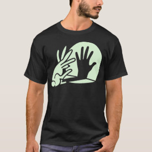 Funny Bunny Hand Shadow Puppet Rabbit Humor T-Shirt