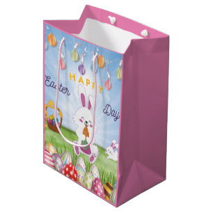 Funny Bunny Happy Easter Day Medium Gift Bag