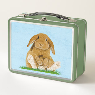 Funny Bunny Metal Lunch Box