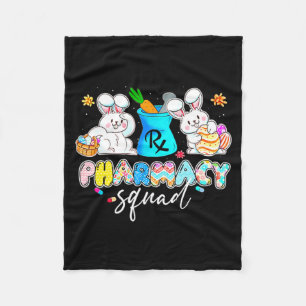 Funny Bunny Pharmacist Pharmacy Squad Happy Fleece Blanket