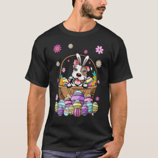 Funny Bunny Pit Bull Dog Happy Easter Day Egg Hunt T-Shirt