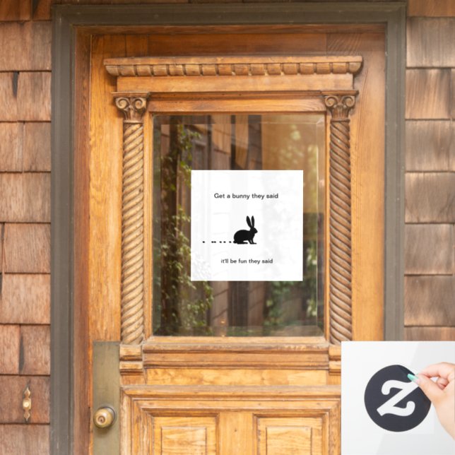Funny Bunny Poop Window Decal (Home Door)