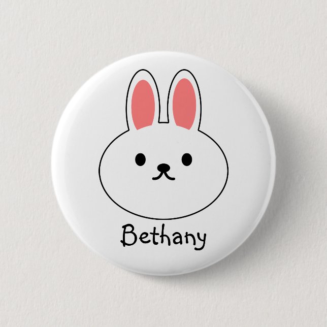 Funny Bunny Rabbit  2 Inch Round Button (Front)