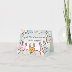 Funny Bunny Rabbits and Eggs Personalized Easter Holiday Card
