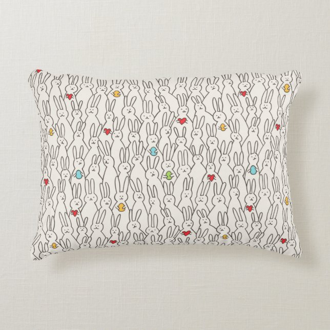 Funny bunny seamless pattern accent pillow (Front)