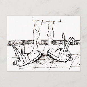 Funny Bunny Slippers Cartoon Postcard