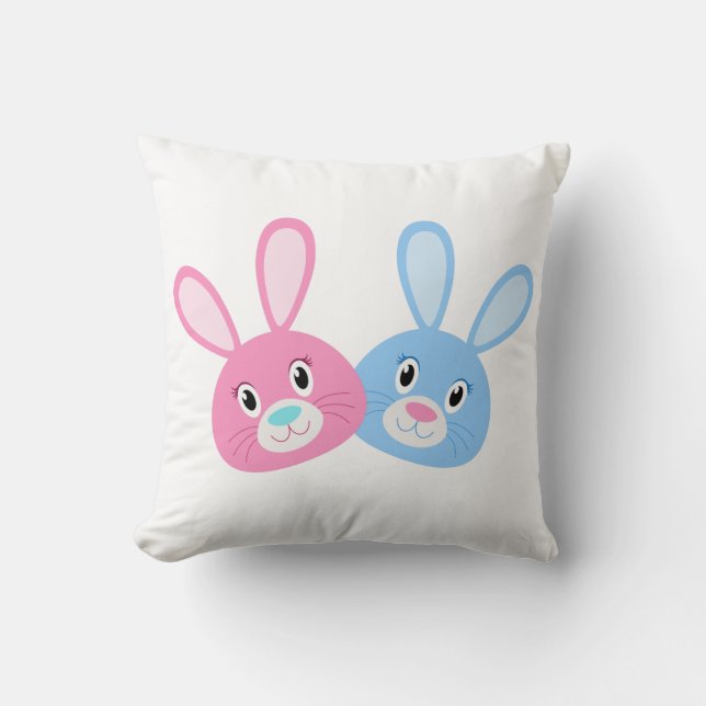 Funny Bunny Throw Pillow (Front)
