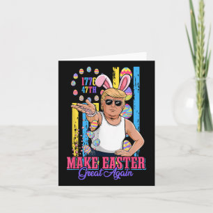 Funny Bunny Trump 47th Salt Bae Meme Make Easter G Card