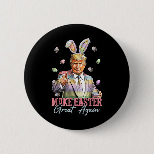 Funny Bunny Trump Make Easter Great Again Rabbit H 2 Inch Round Button