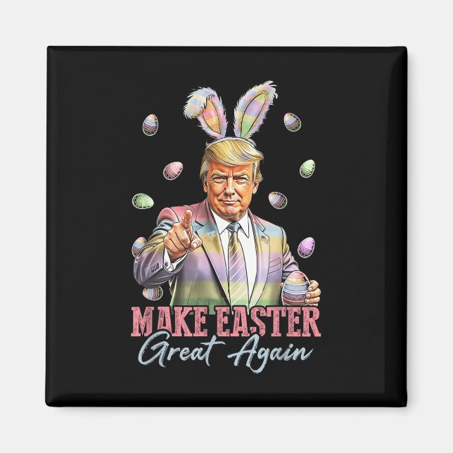 Funny Bunny Trump Make Easter Great Again Rabbit H Magnet (Front)