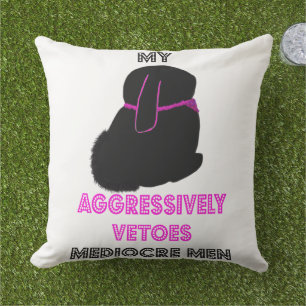 Funny bunny with taste outdoor pillow