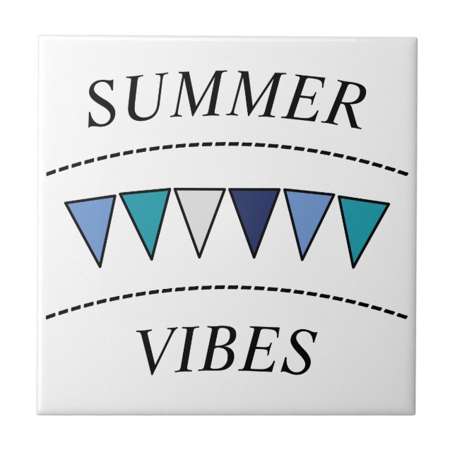 Funny Bunting Summer Vibes Beverage Coaster (Front)