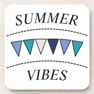 Funny Bunting Summer Vibes Coaster