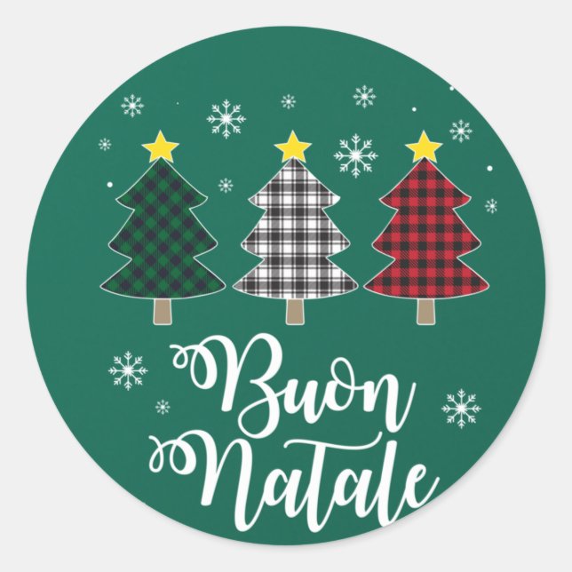 Funny Buon Natale Italy Xmas Holiday Italian Chris Classic Round Sticker (Front)