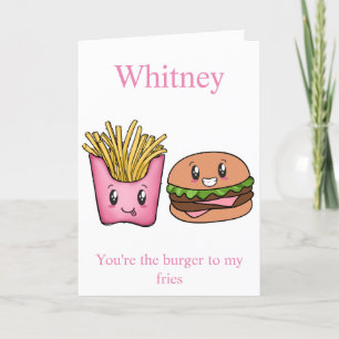 Funny Burger and Fries Valentines Day Card