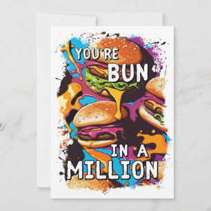 Funny BURGER Bun in a Million Pun for Food Lovers Holiday Card