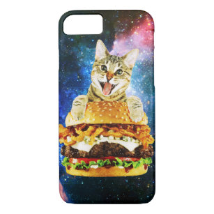 Funny burger cat space Case-Mate iPhone case