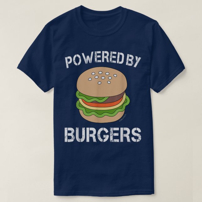 Funny Burger  Powered by Burger  T-Shirt (Design Front)