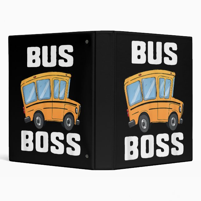 Funny Bus Boss School Bus Driver Binder (Background)