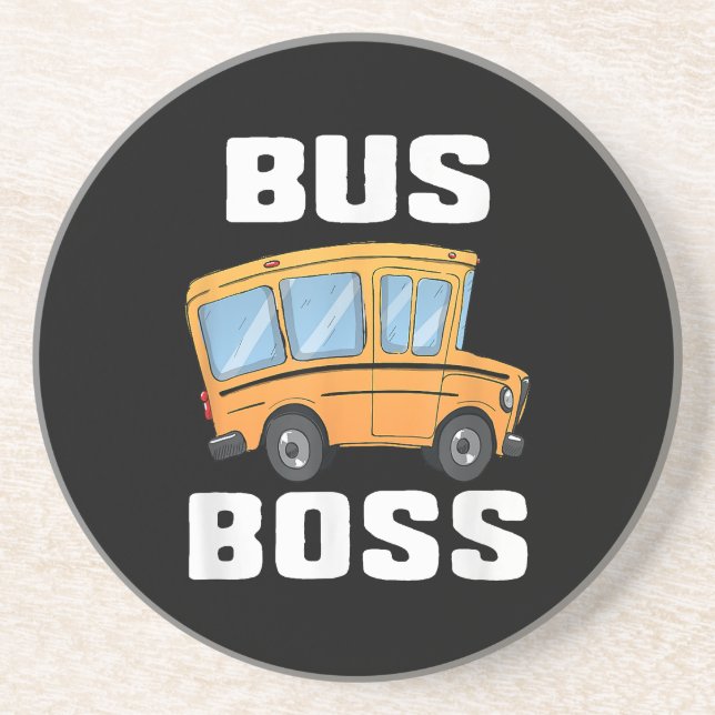 Funny Bus Boss School Bus Driver Coaster (Front)