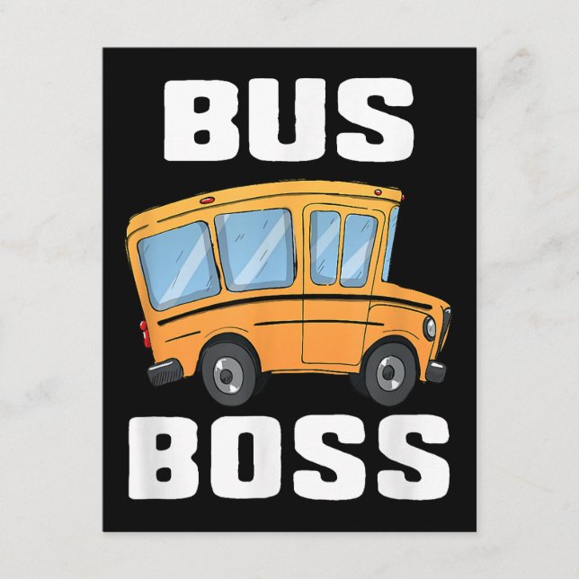 Funny Bus Boss School Bus Driver Enclosure Card (Front)