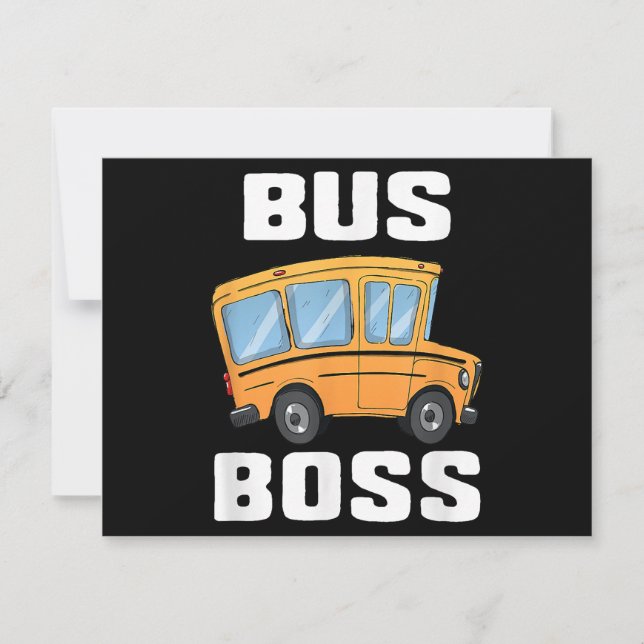 Funny Bus Boss School Bus Driver Holiday Card (Front)
