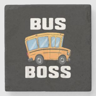 Funny Bus Boss School Bus Driver Stone Coaster