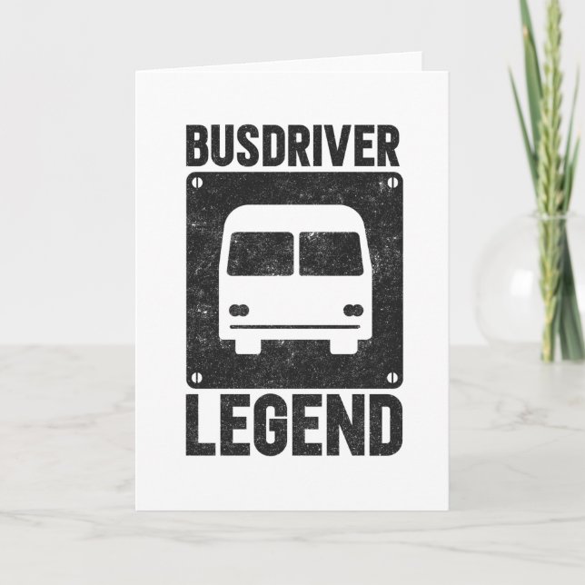 Funny Bus Driver Legend School Bus Card (Front)