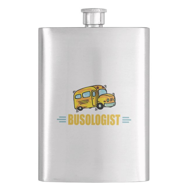 Funny Bus Hip Flask (Front)
