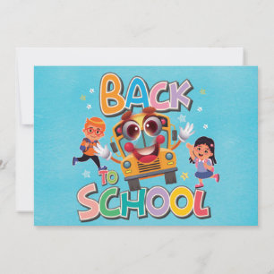 Funny Bus With Kids, Back To School Holiday Card