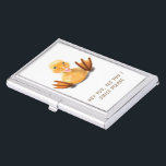 Funny Business Card Case Happy Duck - Custom Text<br><div class="desc">Funny Business Card Cases with Yellow Duck Playful Wink Happy Smile Cartoon Drawing and Text - Choose / Add Your Unique Text / Font / Colour - Make Your Special Business Card Case Gift - Resize and move or remove and add elements / image with customization tool ! - Drawing...</div>