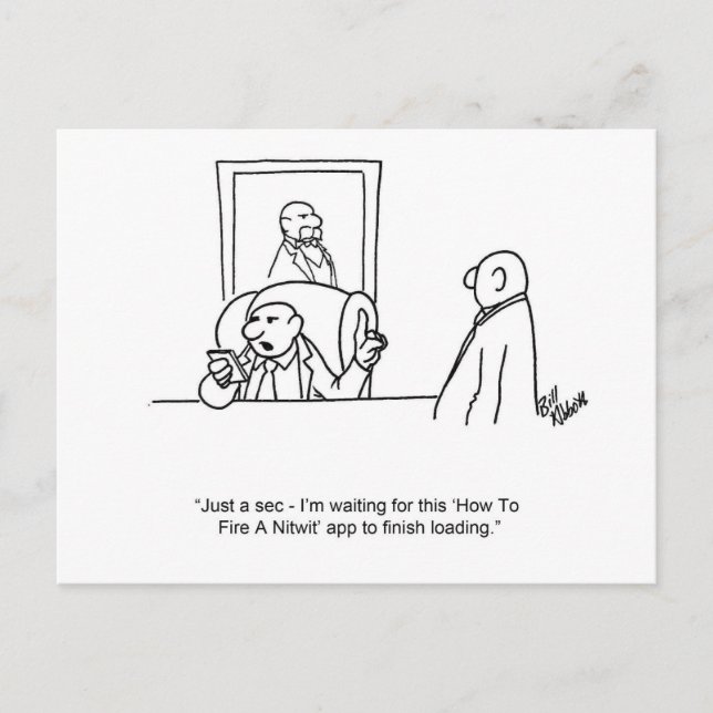 Funny Business Humour "Fire a Nitwit" Postcard (Front)