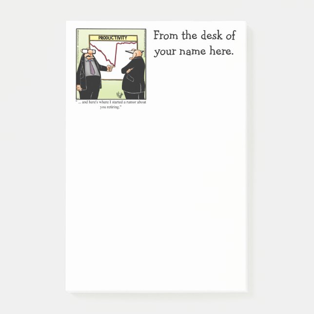Funny Business Humour Personalizable Post It Notes (Front)