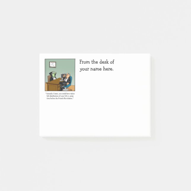 Funny Business Humour Personalizable Post It Notes (Front)