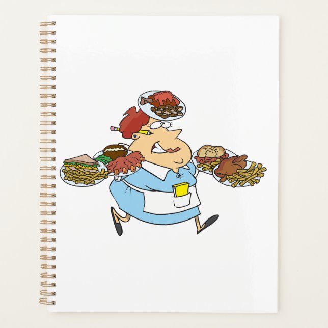 Funny Busy Waitress Overworked Server (Devant)