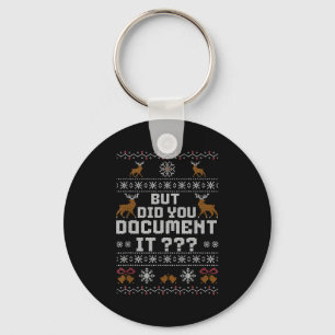 Funny But Did You Doent It Holiday Office Ugly Chr Keychain