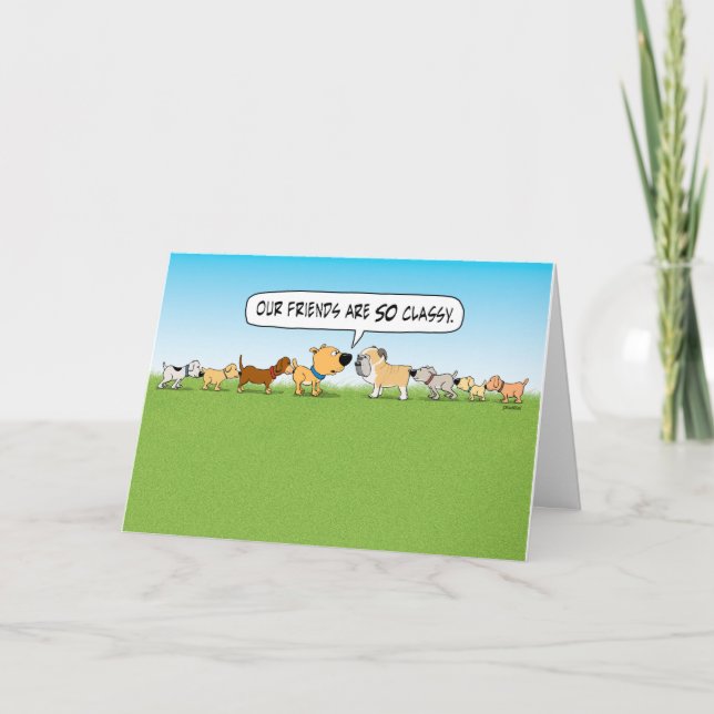 Funny Butt Sniffing Dogs Birthday Card (Front)