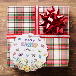 Funny Butterflies Happy Easter Day Ornament Card
