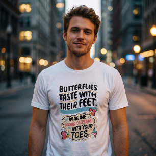 Funny Butterfly Fact   Whimsical Ice Cream & Toes  Tri-Blend Shirt