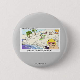 Funny Buttons: Cats From Catalina Island 2 Inch Round Button