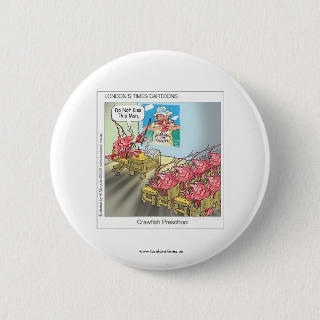 Funny Buttons: Cows: Crawfish Preschool 2 Inch Round Button (Front)