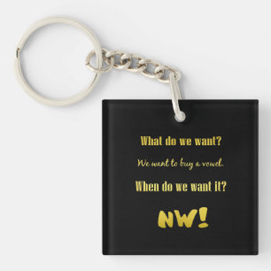 Funny Buy a Vowel — Now! Keychain