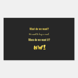 Funny Buy a Vowel — Now! Sticker