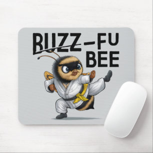 Funny Buzz-Fu Bee Martial Arts Mouse Pad