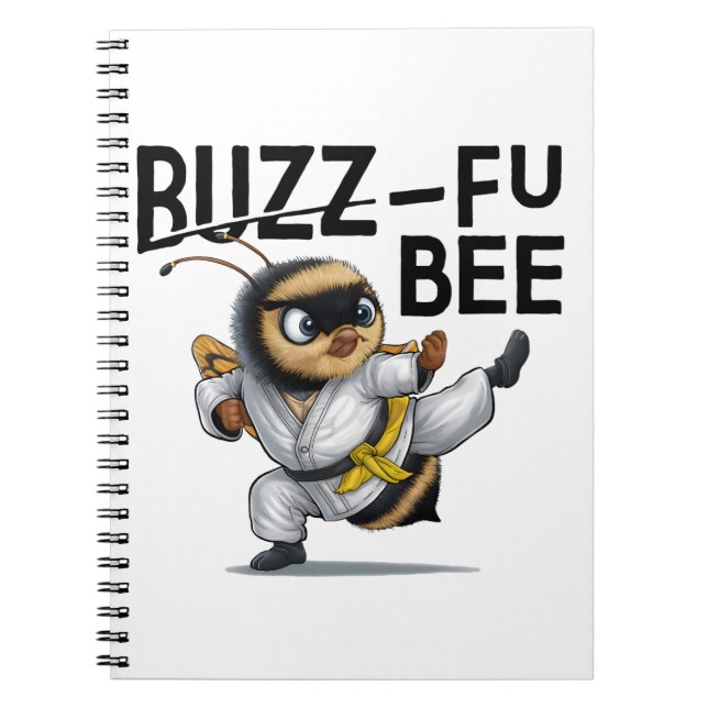 Funny Buzz-Fu Bee Martial Arts Notebook (Front)