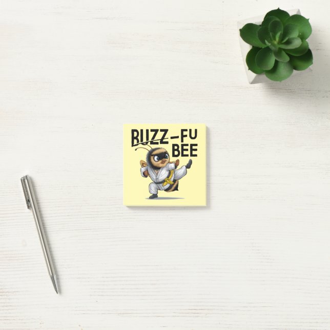 Funny Buzz-Fu Bee Martial Arts Post-It Notes (Bureau)