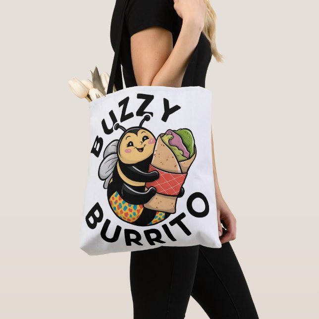 Funny Buzzy Burrito Bee  Tote Bag (Close Up)