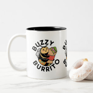 Funny Buzzy Burrito Bee Two-Tone Coffee Mug