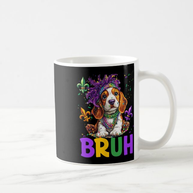 Funny Bybet Hound Dog Bruh Meme For Mardi Gras Cos Coffee Mug (Right)