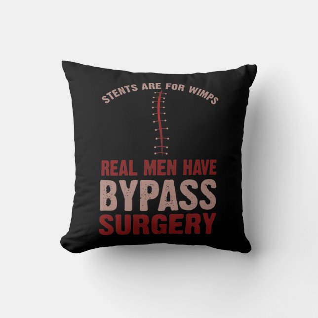 Funny Bypass Open Heart Surgery Recovery Gift Throw Pillow (Front)